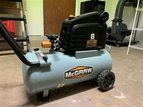 5 HP 150 PSI Oil-Free Portable Air Compressor Owner's Manual Fortress 56403 27 Gallon 200 PSI High Performance Vertical ShopAuto Air Compressor Owner's Manual McGraw 64857 20 gallon 1. . Mcgraw 8 gallon air compressor